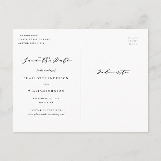 Forever Beginning Save the Date Photoはがきを保存 案内ポストカード (裏面)