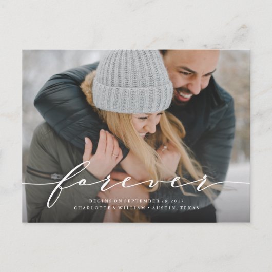 Forever Beginning Save the Date Photoはがきを保存 案内ポストカード (正面)