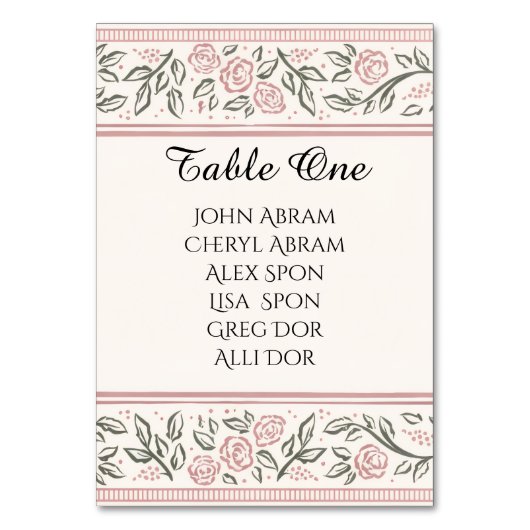 Forever Begins Today テーブルナンバー (正面)