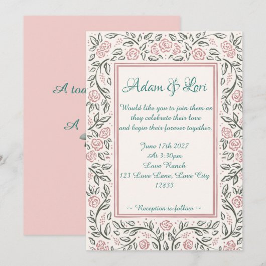 Forever Begins Today Wedding 招待状 (正面/裏面)