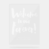 Forever Brushスクリプトモダンへようこそ結婚 アクリルサイン (正面)