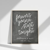 Forever | Chalkboard Wedding Welcome Sign ポスター