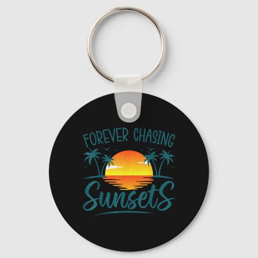 Forever Chasing Sunset Sunshine Summer Beach キーホルダー (正面)