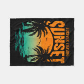 Forever Chasing Sunset Workout Summer Casual フリースブランケット (正面(横))
