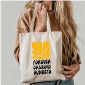 Forever Chasing Sunsets - GroovyレトロSun トートバッグ