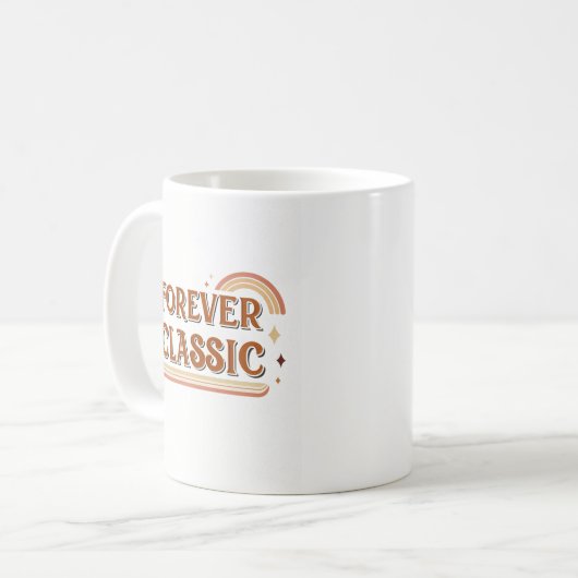 Forever Classic – Minimal Retro Typography iMug コーヒーマグカップ (正面左)