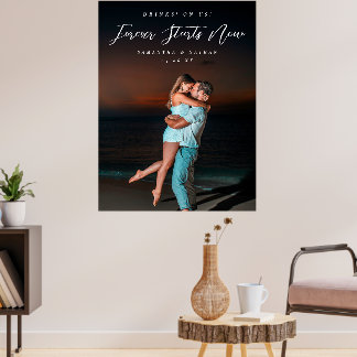 Forever Couple Photo Engagement Welcome Sign Post ポスター