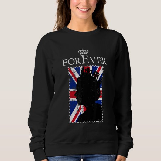 Forever Elizabet II Legend Queen British Crown Eng スウェットシャツ (正面)
