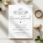 Forever Entwined Minimalist Script Swans Wedding 招待状