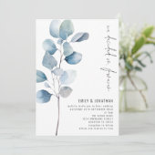 Forever Eucalyptus QR Code 結婚'sに決定 招待状 (スタンド正面)