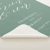 Forever & Everティール（緑がかった色）書道結婚の贈り物 シェルパブランケット (3/4)