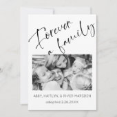 「Forever Family」写真養子縁組アナウンスメントカード 招待状 (正面)