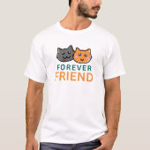 Forever Friend Cat Tシャツ – 可愛い猫ラバーティー (正面)