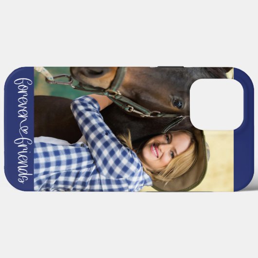 Forever Friends縦型フォトハートタイポグラフィ Case-Mate iPhoneケース (裏面 (横))