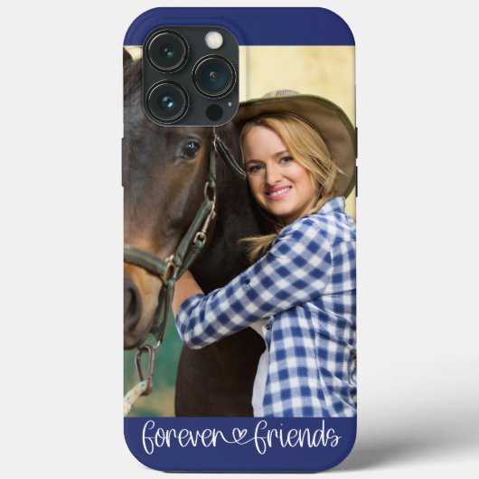 Forever Friends縦型フォトハートタイポグラフィ Case-Mate iPhoneケース (裏面)