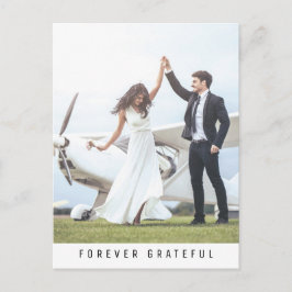 Forever Gratful シンプルPhoto's 結婚 Thank you ポストカード