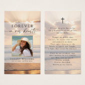 Forever Hearts Beach Sunset Photo Cross Prayer (正面&裏面)