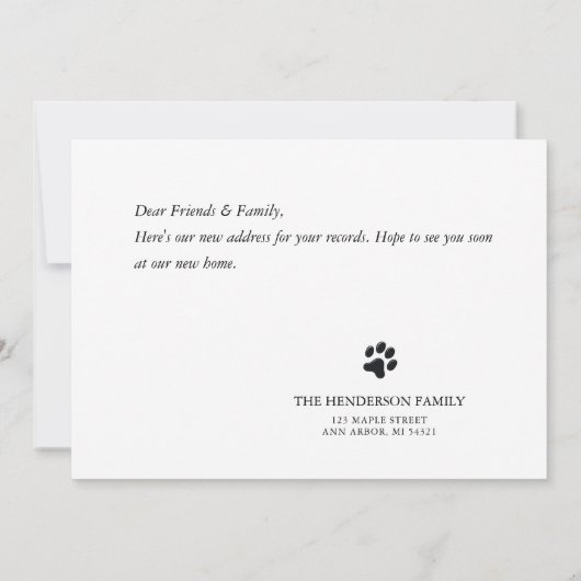 Forever Home新しいおもしろいアドレス移動カード (裏面)