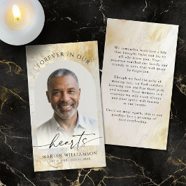 Forever In エレガントハートフォト金ゴールド祈りの言葉カード 名刺