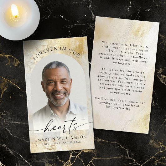 Forever In エレガントハートフォト金ゴールド祈りの言葉カード 名刺