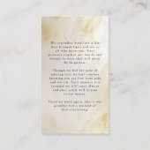 Forever In エレガントハートフォト金ゴールド祈りの言葉カード 名刺 (裏面)