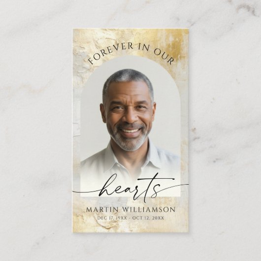 Forever In エレガントハートフォト金ゴールド祈りの言葉カード 名刺 (正面)