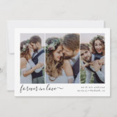 Forever in Love Script Triptych Photo 結婚's サンキューカード (正面)