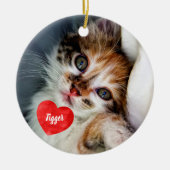Forever In Myハート- Cat Photo Pet Memorial セラミックオーナメント (正面)