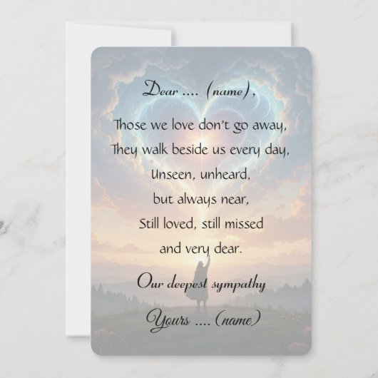 Forever in my heart! Heart and clouds, custom カード (裏面)