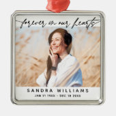 Forever In Ourハートスシンプルトリビュート写真 メタルオーナメント (正面)