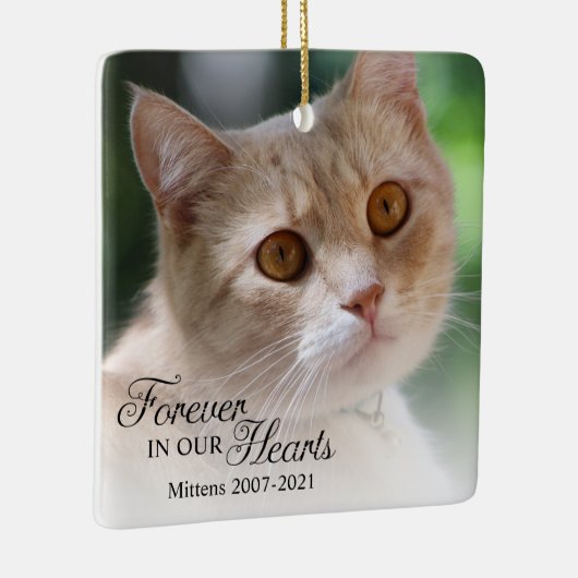 Forever In Ourハート猫写真 セラミックオーナメント (右)
