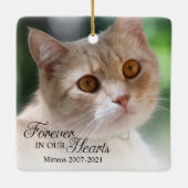 Forever In Ourハート猫写真 セラミックオーナメント (裏面)