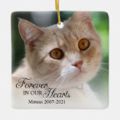 Forever In Ourハート猫写真 セラミックオーナメント (正面)