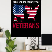 Forever in Our Debt—Happy Veterans Day ポスター (ホームオフィス)