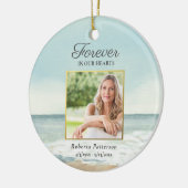 Forever in Our Heart Beach Funeral Memorial Photo セラミックオーナメント (左)