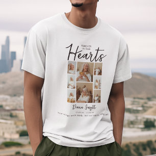Forever In Our Hearts 8枚の写真コラージュ追悼メモリアル Tシャツ