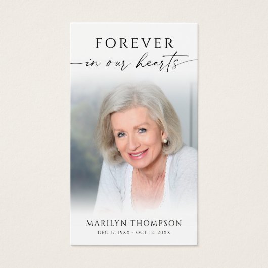 Forever in Our Hearts Beach Memorial Cards (正面)