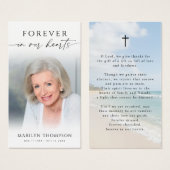 Forever in Our Hearts Beach Memorial Prayer Cards (正面&裏面)