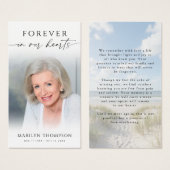 Forever in Our Hearts Beach Photo Memorial Cards (正面&裏面)