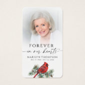 Forever in Our Hearts Cardinal Funeral Prayer Card (正面)
