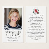 Forever in Our Hearts Cardinal Funeral Prayer Card (正面&裏面)