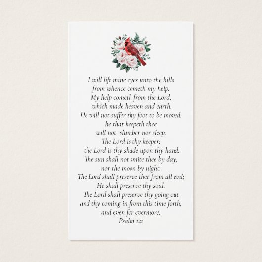 Forever in Our Hearts Cardinal Funeral Prayer Card (裏面)