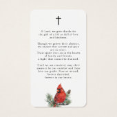 Forever in Our Hearts Cardinal Prayer Cards (裏面)
