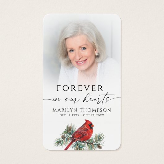 Forever in Our Hearts Cardinal Prayer Cards (正面)