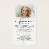 Forever in Our Hearts Christian Prayer Cards (裏面)
