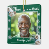 Forever in our Hearts Christmas Memorial 1 Photo セラミックオーナメント (左)