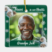 Forever in our Hearts Christmas Memorial 1 Photo セラミックオーナメント (正面)