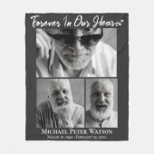 Forever in our Hearts Dad Grandpa Memorial フリースブランケット (正面)