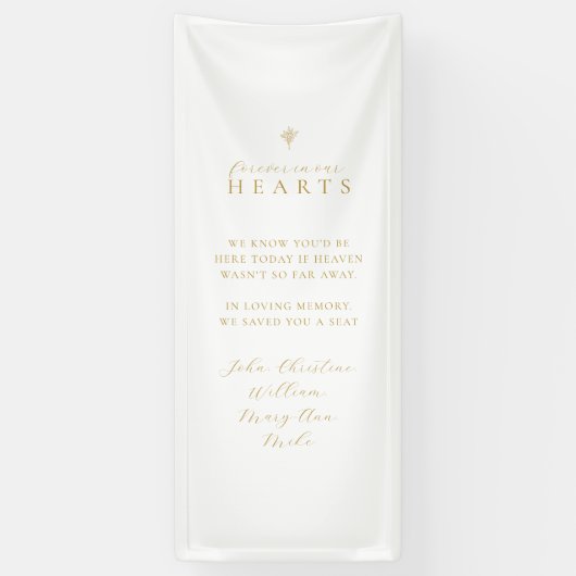 Forever in our Hearts! Floral Bouquet Wedding  横断幕 (縦)