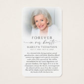 Forever in Our Hearts Footprints Poem Prayer Cards (裏面)